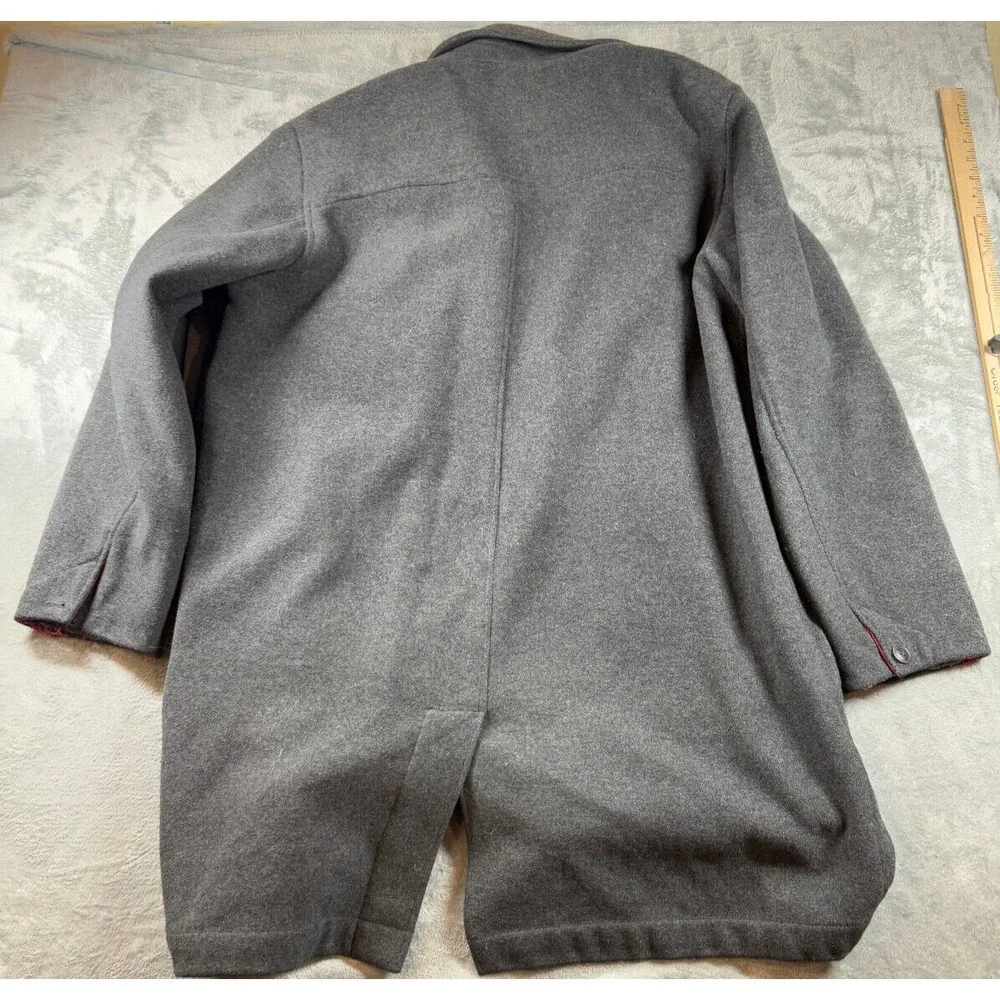 Abercrombie and Fitch Men's Wool Blend  Coat Trench Black Dark Gray XL